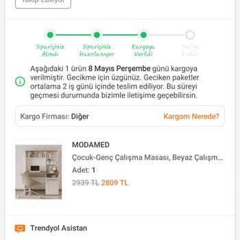 Modamed Yatak By Modalife Siparişim 20 Gün Sonra Kargoya Verildi, Kargo Süreci Belirsiz