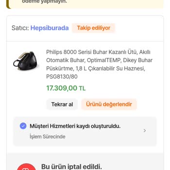 İptal Edilen Siparişin Para İadesi 8 Gündür Yapılmadı, Fatura Sorunu Yaşıyorum