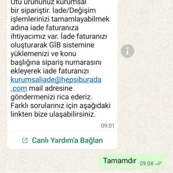 İptal Edilen Siparişin Para İadesi 8 Gündür Yapılmadı, Fatura Sorunu Yaşıyorum