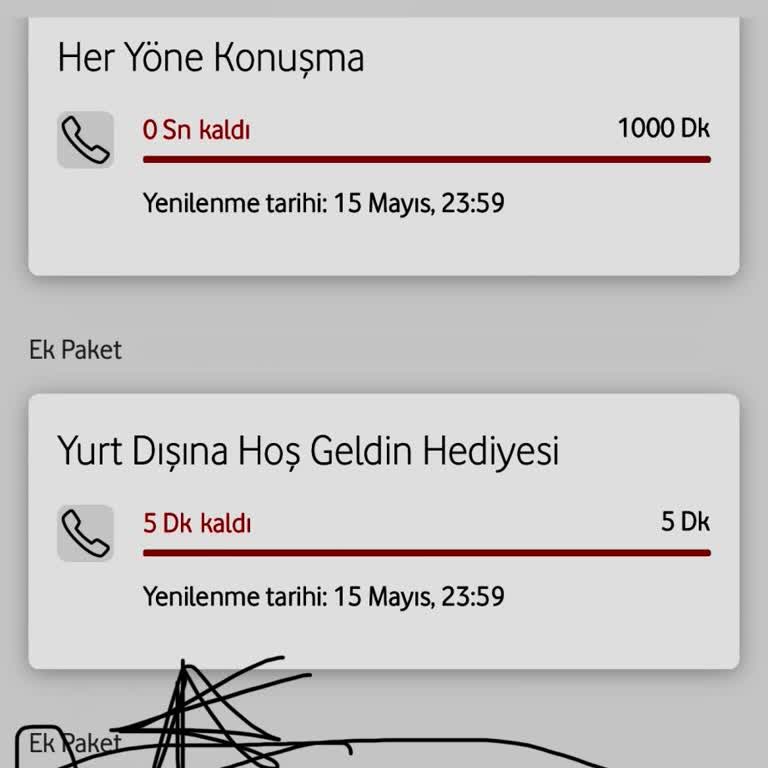 Vodafone Kullanılmayan Ek Dakikaların Ücretlendirilmesinden Şikayetçiyim!