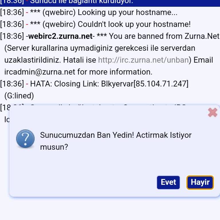 Haksız Sunucu Banı Ve Yönetim Şikayeti
