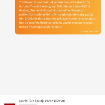 Türk Bayrağı Siparişim İptal Edildi, Fiyat Fahiş Şekilde Artırıldı Ve Mağdur Edildim