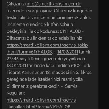 Garanti Servisi Hem Ücret Talep Etti Hem De Ürünümü Geciktiriyor
