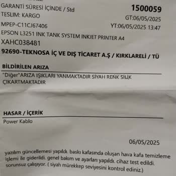 Garanti Servisinden Çizik Ve Hasarlı Dönen Yazıcı İçin Mağduriyet