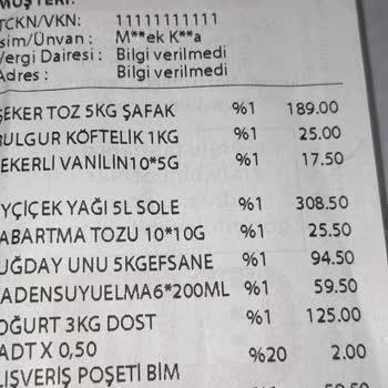 Yemeksepeti BİM Siparişimde Eksik Ürün Ve Farklı Tutar Problemi