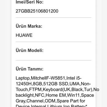 Huawei Dizüstü Bilgisayarda Arıza Ve Yetersiz Servis Deneyimi