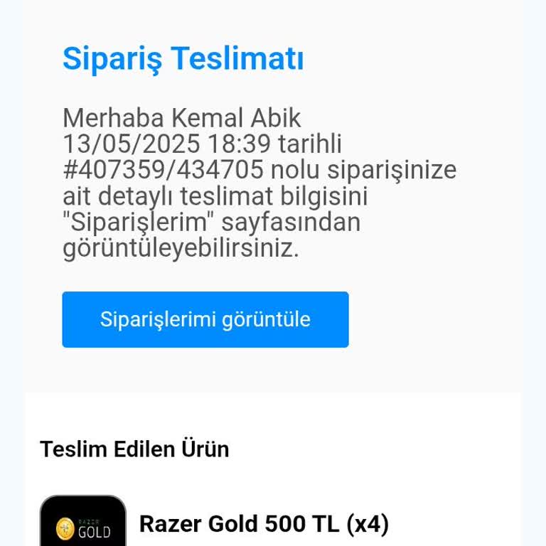 Kullanılmış Kod Gönderildi, Paramı İade Edin!
