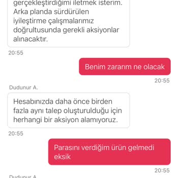 Siparişim Eksik, Yanlış Ve Dökülmüş Geldi; Müşteri Hizmeti Yetersiz