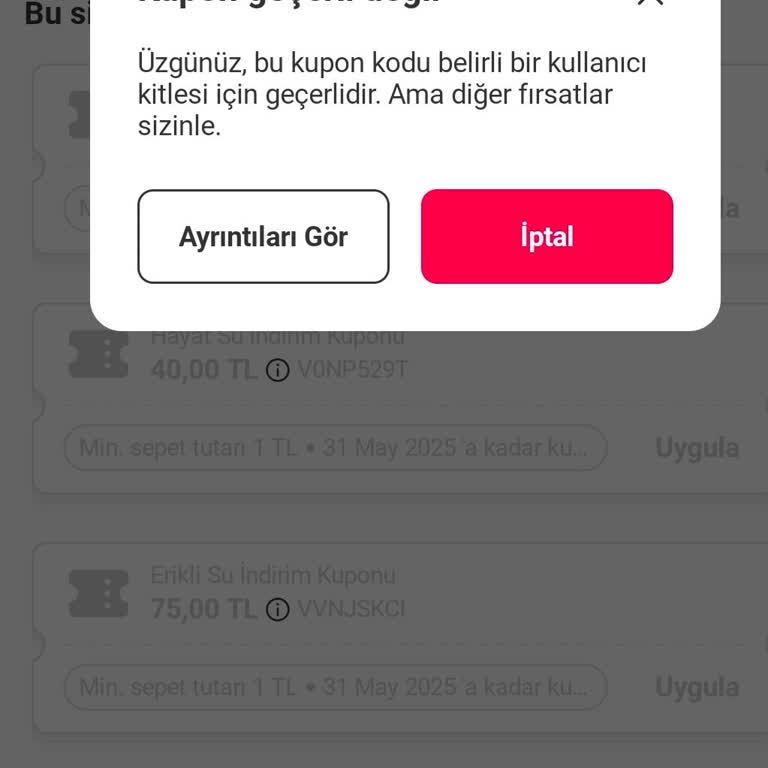 Kazandığım İndirim Kodu Kullanılamıyor, Çözüm Bekliyorum