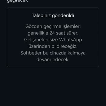 Sebepsiz Yere Kapatılan WhatsApp Hesabımın Açılmasını İstiyorum