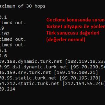 Türk Telekom Altyapısında Oyunlarda Yüksek Gecikme Sorunu