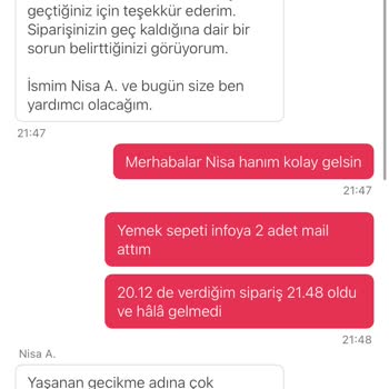 Siparişim Saatlerce Gelmedi, Sonunda İptal Edildi