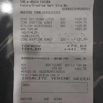 H***** Diye Verilen Tokanın Ücretinin Kartıma Yansıtılması