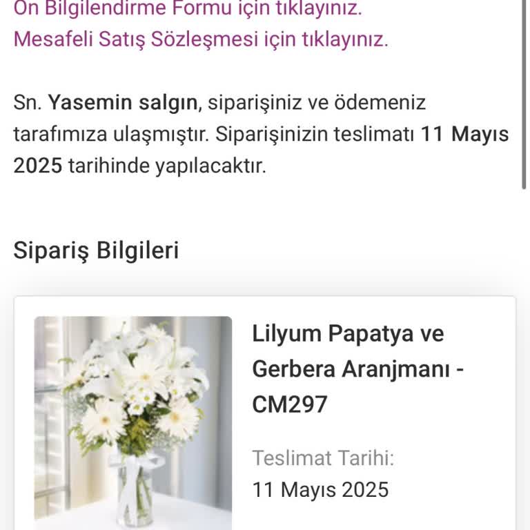 Anneler Günü Çiçeği Teslim Edilmedi Müşteri Hizmetleri Yanıtsız