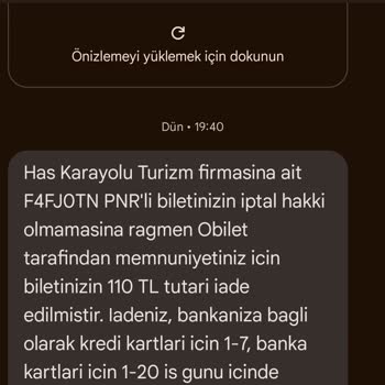 Obilet Bilet İptalinde Kesintiyle Ücret İadesi Mağduriyeti