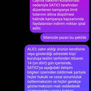 Görseldeki Gibi Olmayan Ürünler İçin İade Hakkım Engellendi