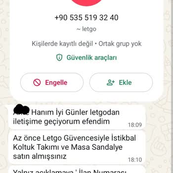 Letgo'da Sahte Link İle Ürün Satışı Ve Hesap Değiştirme Sorunu