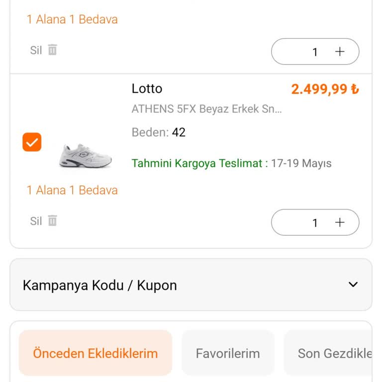 FLO Uygulamasında 1 Alana 1 Bedava Kampanyası Sepette Uygulanmadı