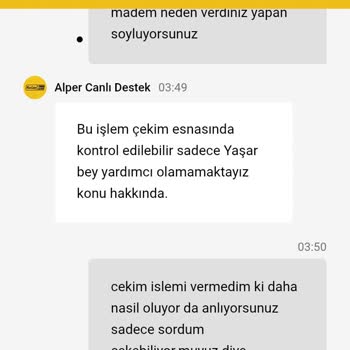 Çekim Talebim Onaylanmadan İptal Edildi