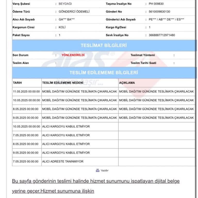 Teslim Edilmeyen Sipariş İçin İptal Ve İade Talebim Var