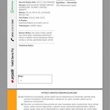 Arçelik Klima Servisinde Randevu Ve İletişim Sorunları Yaşadım