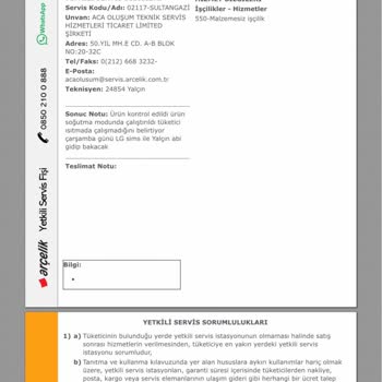 Arçelik Klima Servisinde Randevu Ve İletişim Sorunları Yaşadım