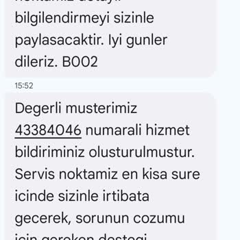 Bellona Müşteri Hizmetlerinden Servis Talebime Uzun Süre Dönüş Yapılmadı