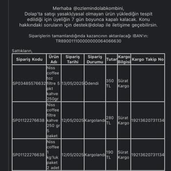 Dolap Hesabım Uygun Fiyatlı Kahve Satışı Nedeniyle Kapatıldı