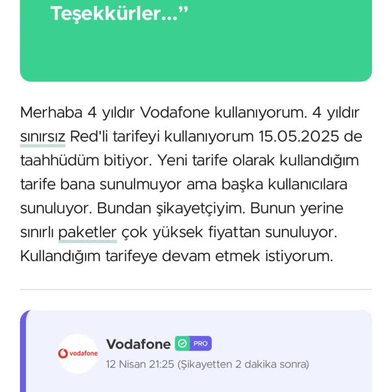 Tarife Yenilemede Yüksek Fiyat Ve Paket Tanımlama Sorunu