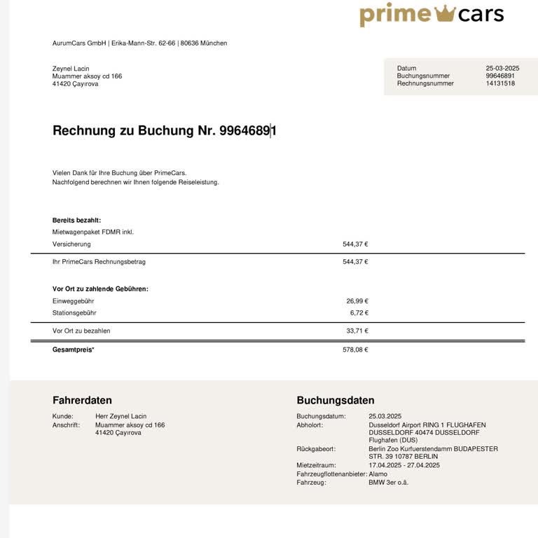 Enterprise Düsseldorf Delayed My Prepaid BMW Rental