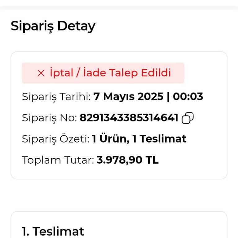 Stokta Olmayan Ürünü Satıp Siparişi Bilgi Vermeden İptal Ettiler