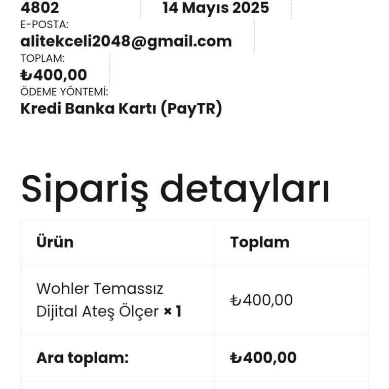 Sipariş Sonrası Wohler Markasına Ulaşamıyorum Ve Bilgilendirme Alamadım