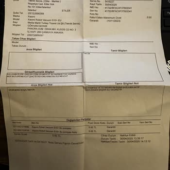 Xiaomi S10+ Robot Süpürgemin Arızası Giderilmiyor, Servis İlgisiz