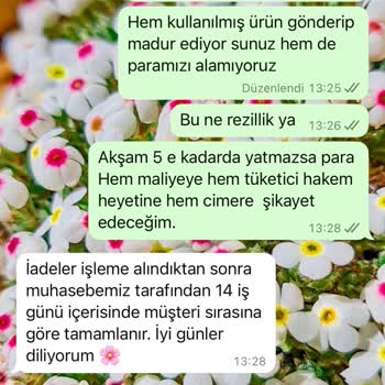 Kullanılmış Ürün Gönderdiler, Para İadem Yapılmıyor Ve Muhatap Bulamıyorum