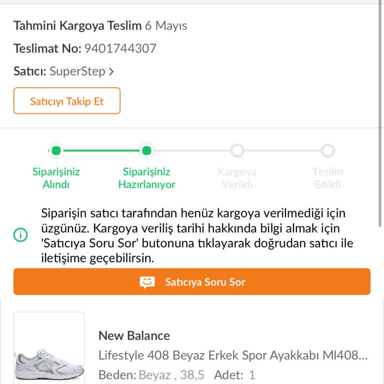 Siparişin Kargolanmaması Ve Bilgi Verilmemesi