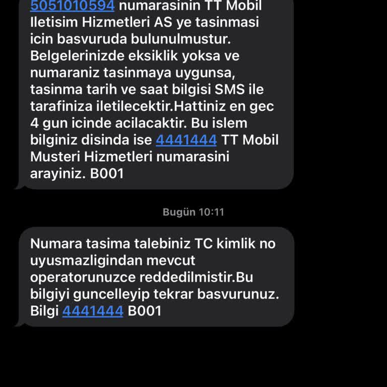 Kimlik Bilgisi Uyuşmazlığı Nedeniyle Hat Taşıma İşlemi Gerçekleşmedi