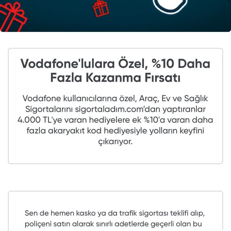 Sigortaladım.com Vodafone Kampanyasıyla İlgili Yanlış Bilgilendirme ve Kampanya Erişim Sorunu