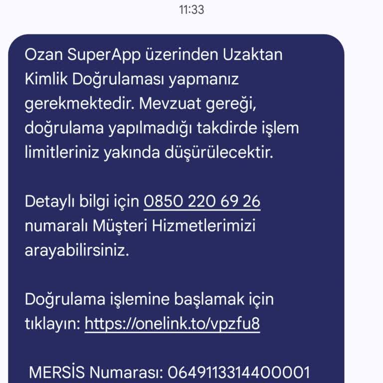 Ozanapp'ten Gelen Şüpheli Mesajlar Ve Kimlik Doğrulama Linkleri Hakkında Rahatsızlık