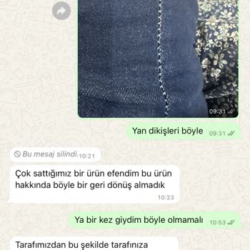 Aldığım Jean Pantolonun Dikişleri Hemen Açıldı Firma İlgisiz Ve Kalitesiz Ürün Sattı