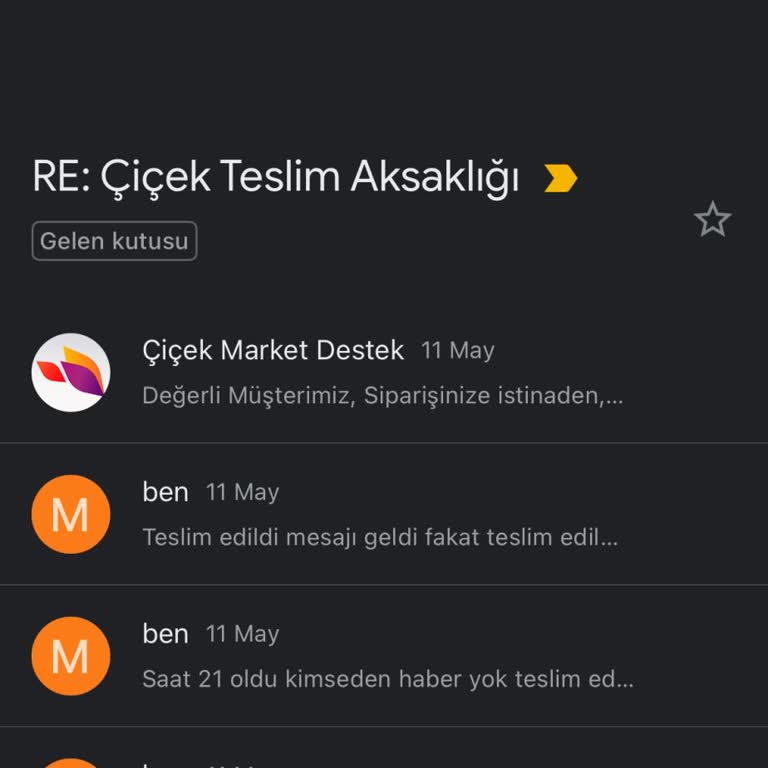 Anneler Günü'nde Yaşanan Teslimat Sorunu Ve İletişimsizlik Nedeniyle Mağduriyet