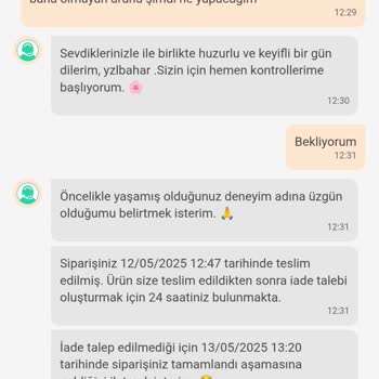 Dolap Uygulamasında Yanlış Beden Gönderildi İade Süresi Geçti Destek Alamadım