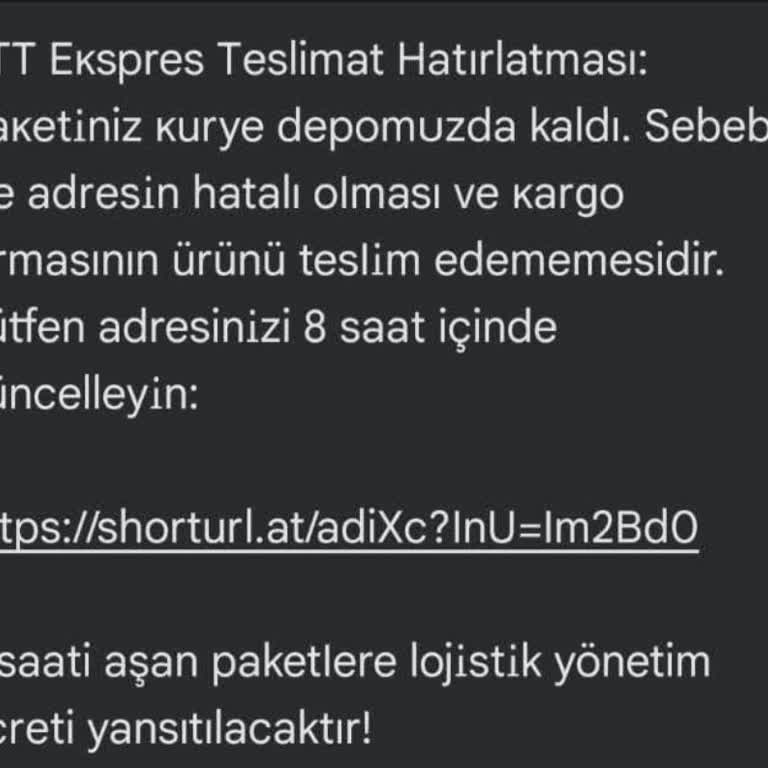 Adıma Gelen Sahte Kargo Mesajlarıyla Kişisel Bilgilerimin Kullanılması
