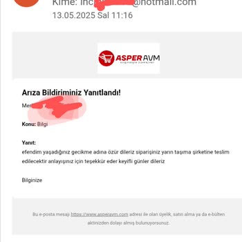 Asperavm Siparişimin Gecikmesi ve Yetersiz İletişimden Şikayetçiyim