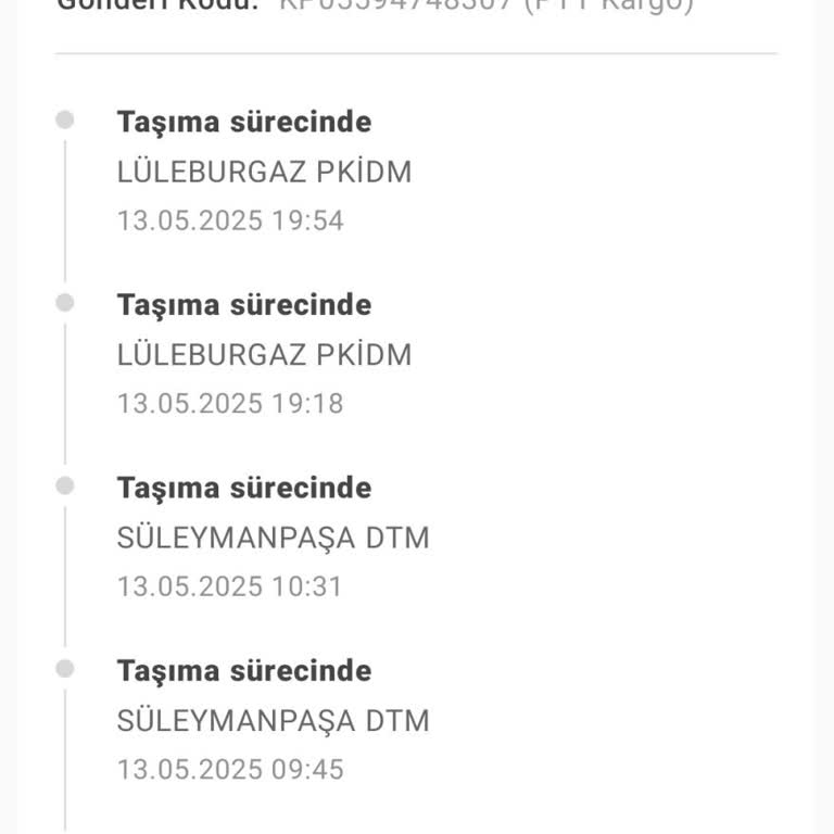 Epttavm Yanlış Araç Yüklemesi Nedeniyle Kargom Gecikti