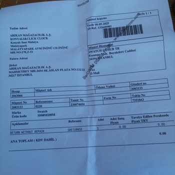 Swatch Saatimin Parçası Bulunamadı, Sorunum Çözülmedi