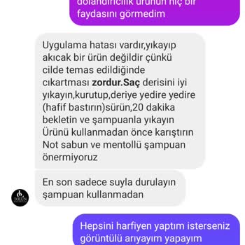 Ürün Etkisiz Ve Müşteri Desteği Yetersiz