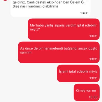 Eksik Sipariş Ve Yetersiz Canlı Destek Deneyimi