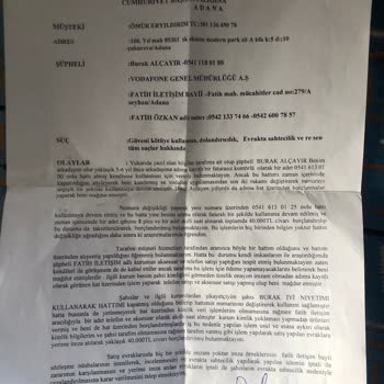Adıma İzinsiz Fatura Düzenlenerek Cihaz Satışı Yapılması Sonucu Mağduriyet