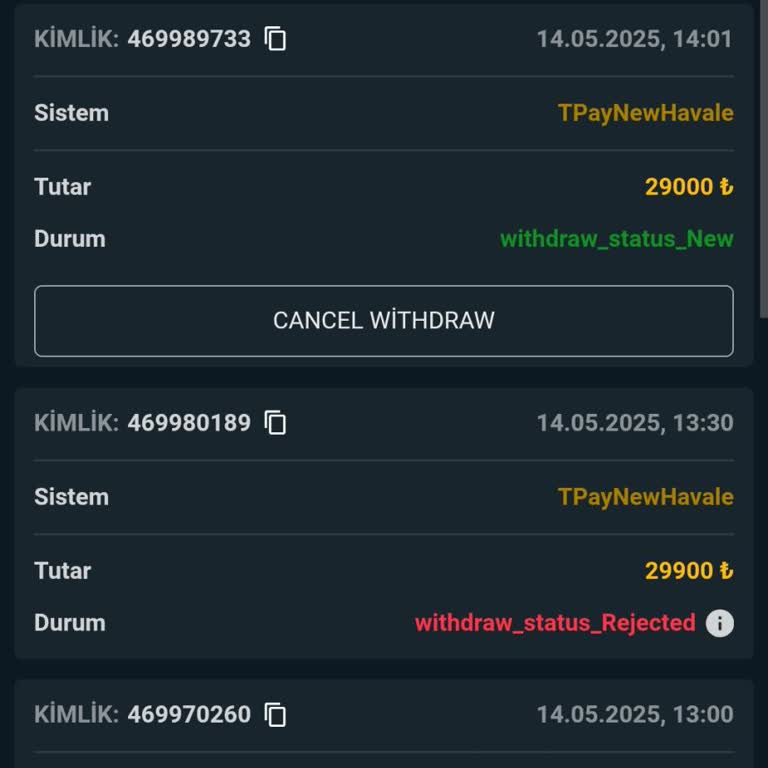 Betnef Sitesinde Para Çekim İşlemlerim Sürekli Reddediliyor!