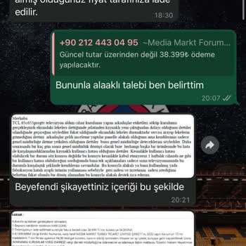 Media Markt İade Sürecinde Eksik Ödeme Ve Yanıltıcı Bilgilendirme Mağduriyeti